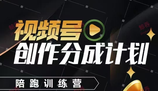 视频号创作分成计划陪跑训练营，手把手教会你如何制作视频，细水长流型项目-网赚客广场